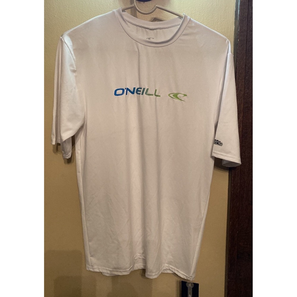 Men's Linear SS Rash T-shirt White Slim Fit Size M 50+ Ultraviolet Protection
